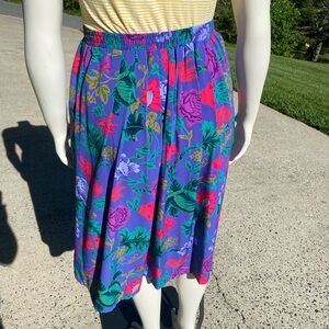 Vintage 80’s Floral Purple Skirt
